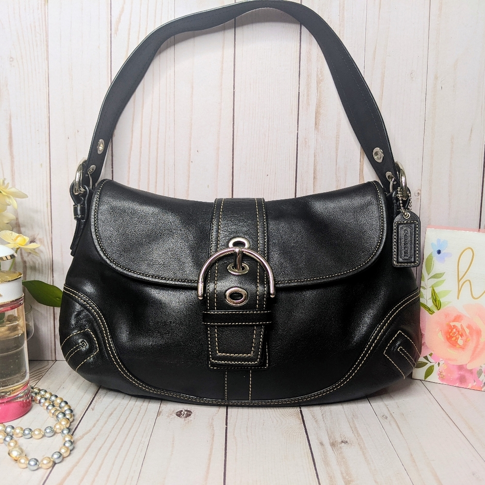 Coach Black Leather Shoulder Bag